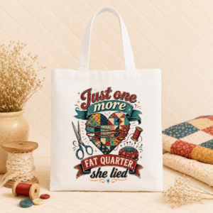 Just One More Fat Quarter Quilting Tote Bag