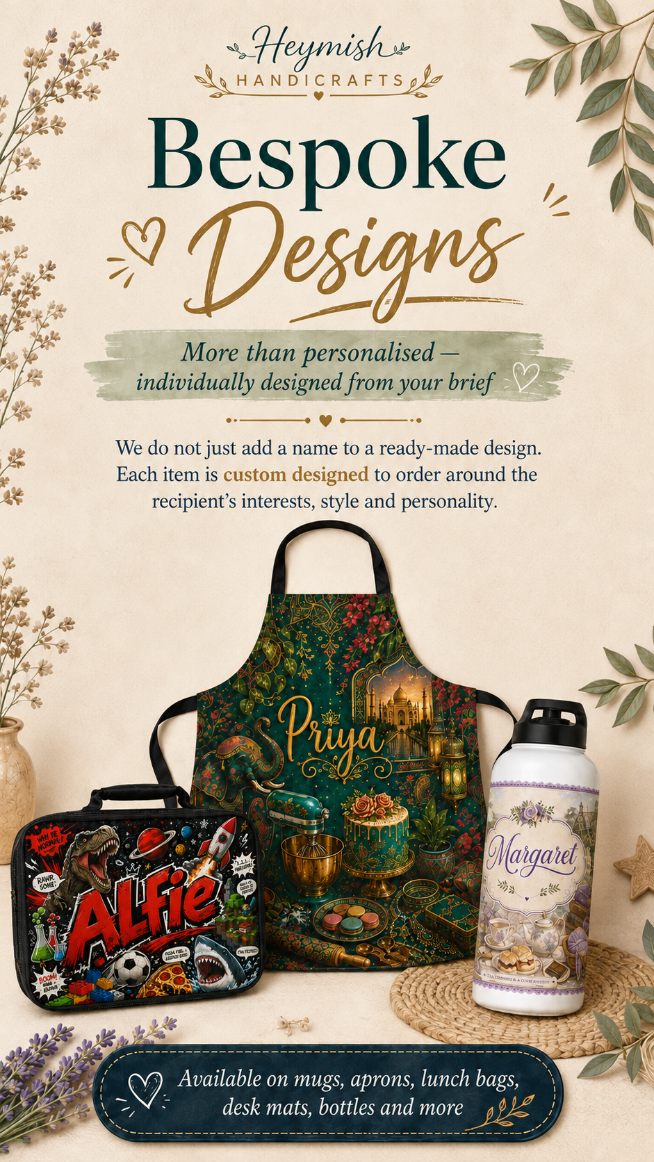 Heymish Handicrafts bespoke designs, individually created from a customer brief