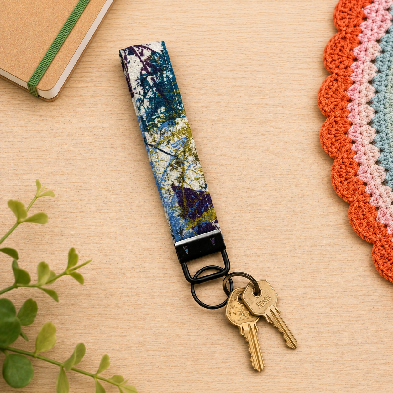 Abstract Paint Splatter Keybob Wristlette - Image 2