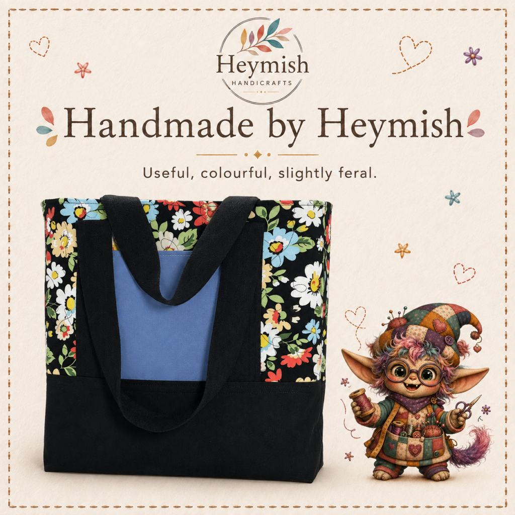 Black Daisy Garden Tote