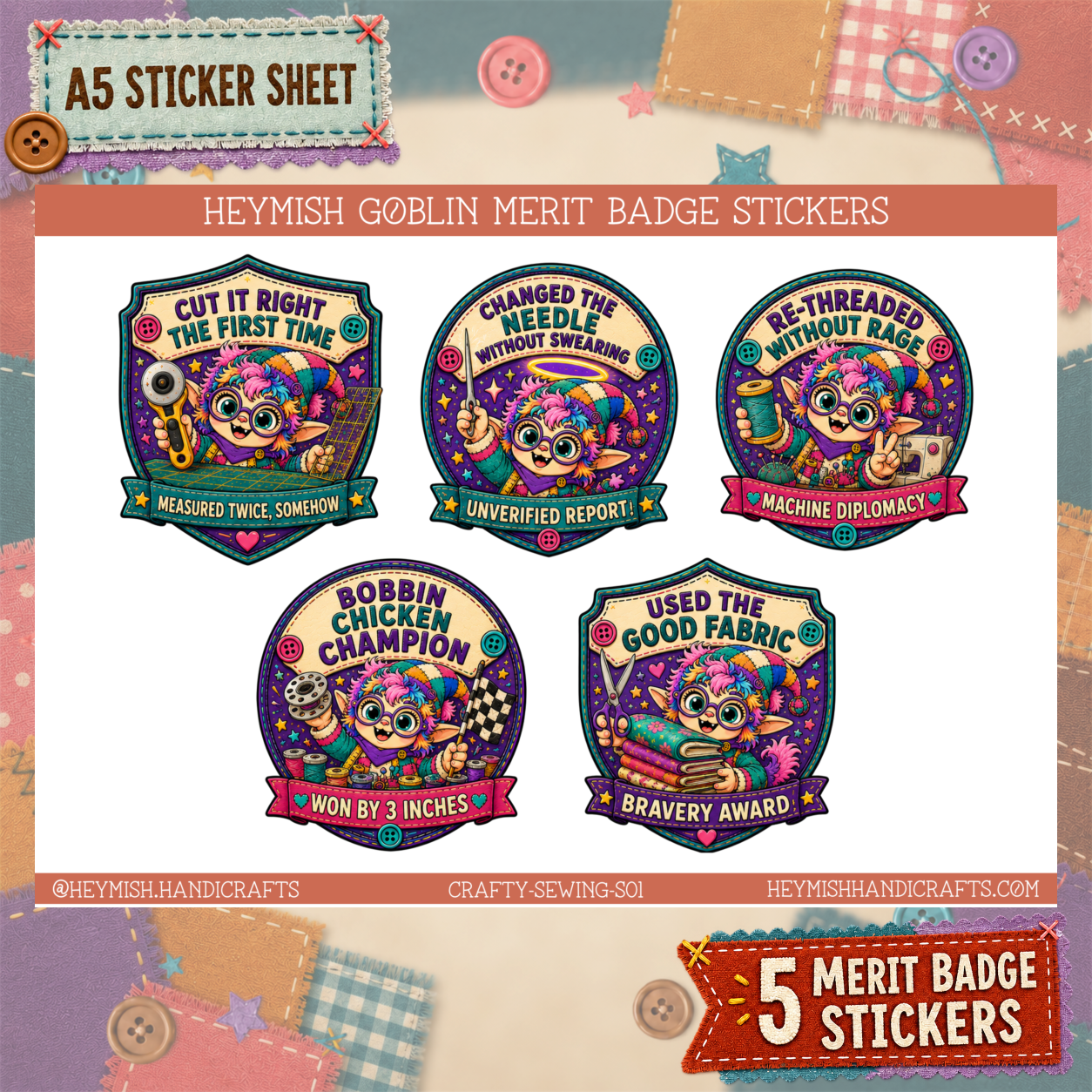 Sewing Merit Badges – Set 01