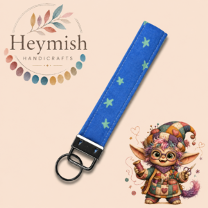 Light Blue Stars Keybob Wristlette