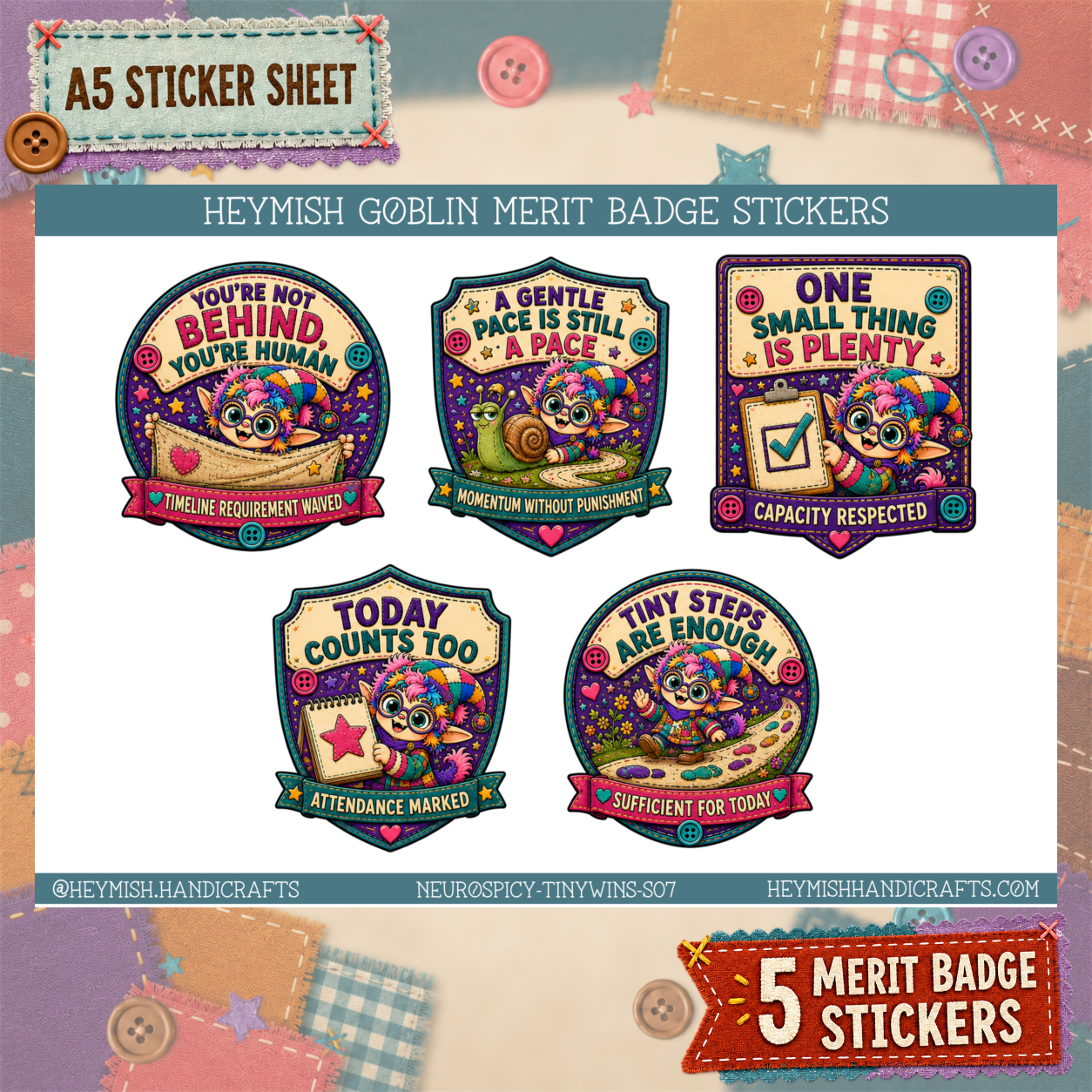 Tiny Wins Merit Badges – Set 07