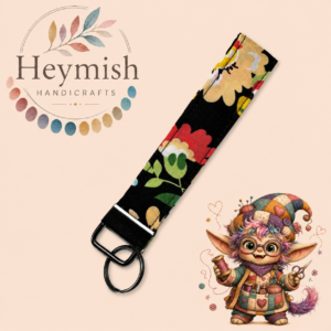 Retro Flower Power Keybob Wristlette