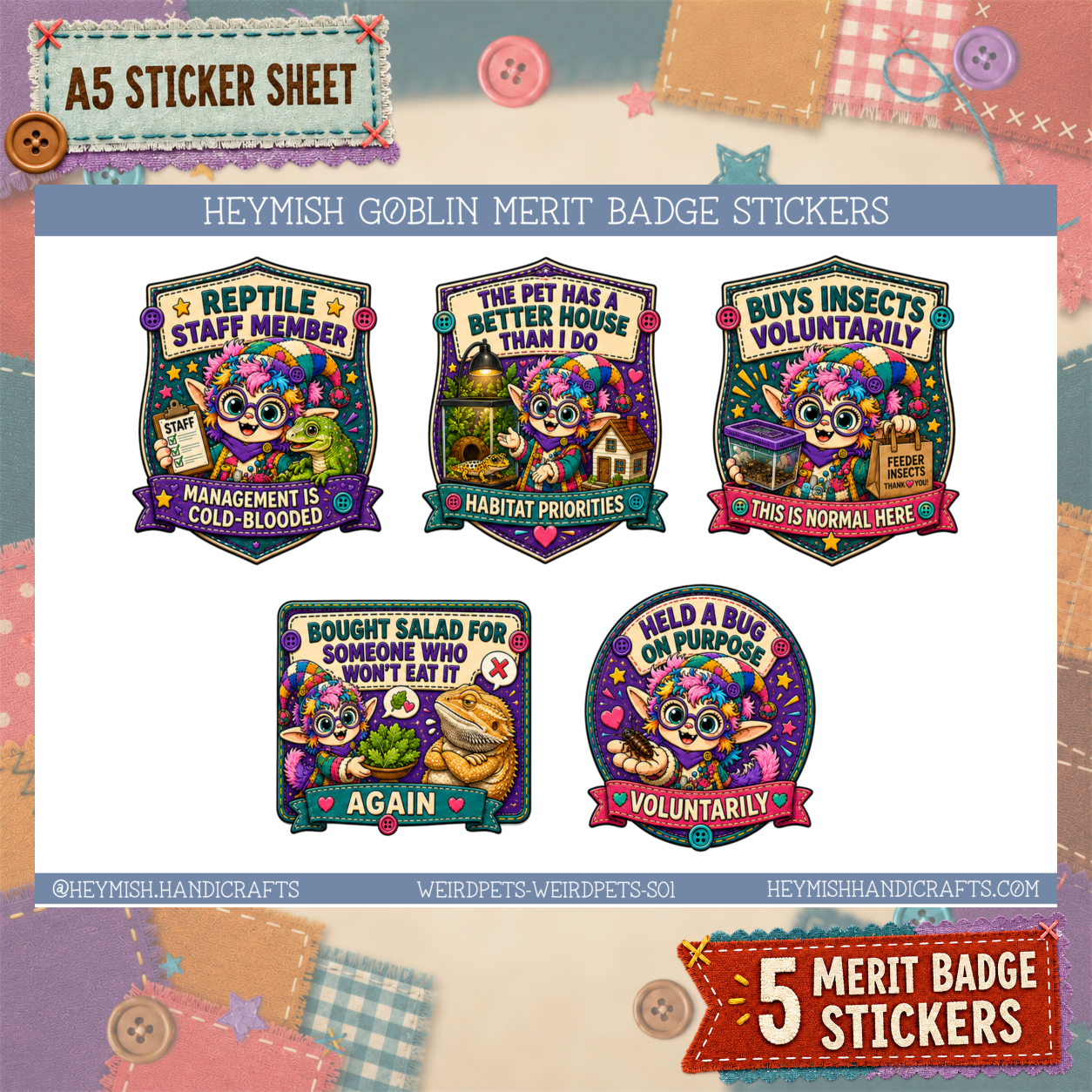 Weird Pet Merit Badges – Set 01