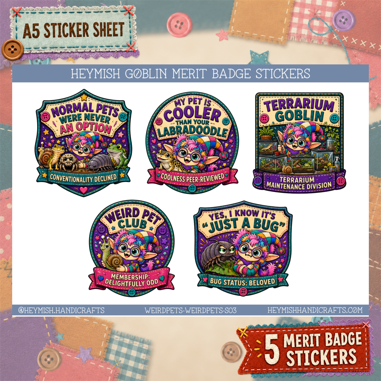 Weird Pet Merit Badges – Set 03