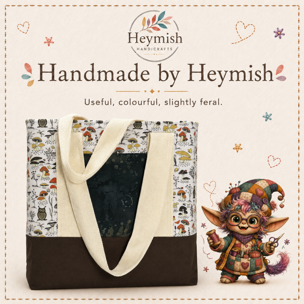 Woodland Mushrooms and Owls Tote